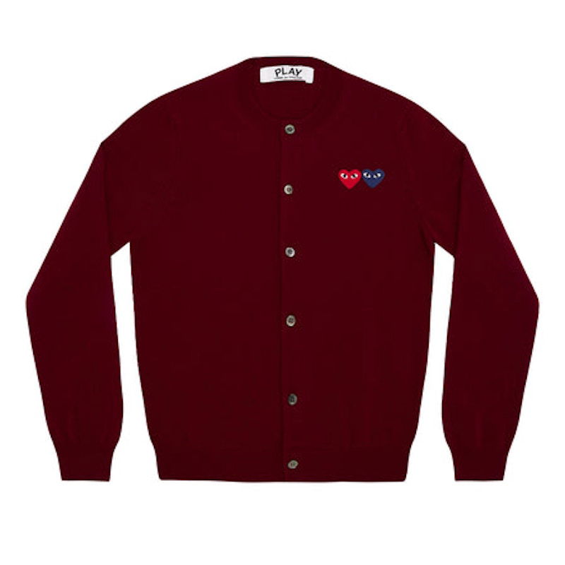 Sweater Comme des Garçons Play Double Heart Cardigan Rød | AZ-N057-051-4