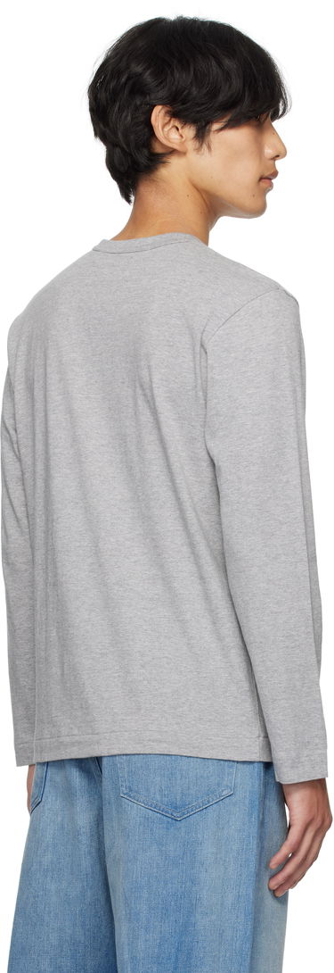 T-shirt Comme des Garçons CDG PLAY Heart Patch Long Sleeve Tee Grå | AZ-T122-051, 2