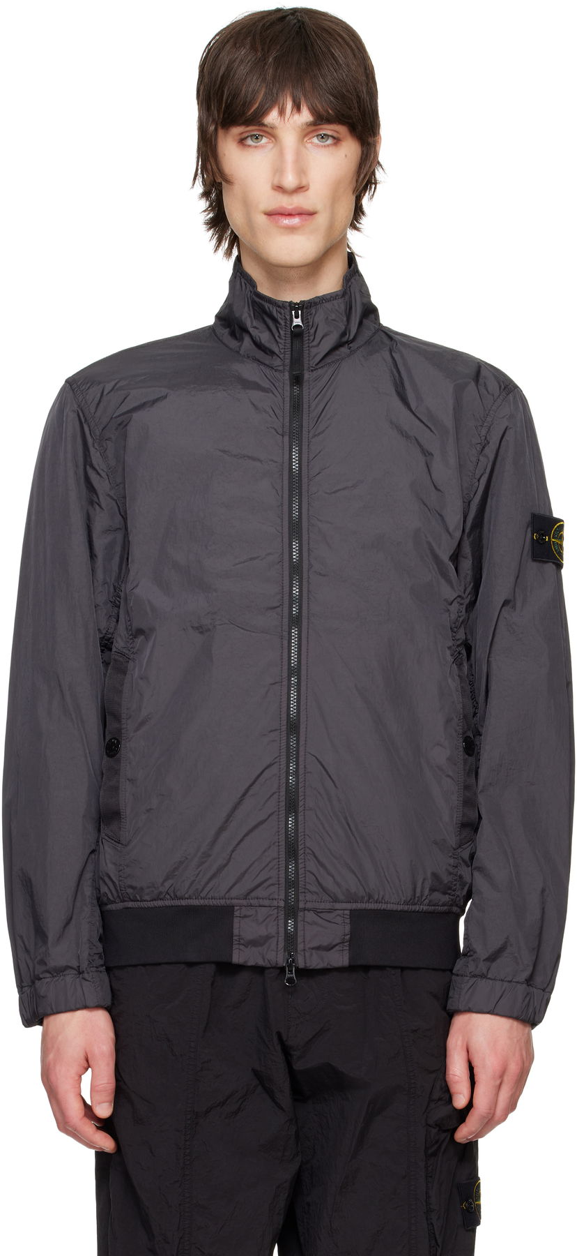 Bomberjakke Stone Island Stone Island Crinkle Reps R-NY Jacket Grå | K1S15 4100037 S0A23