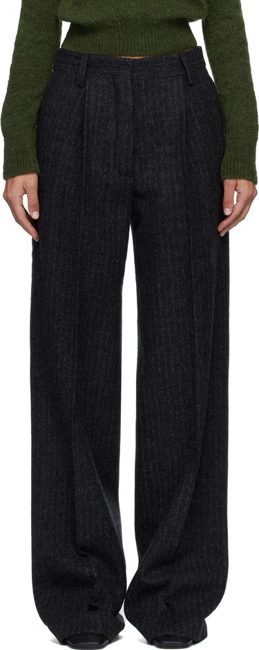 Bukser Dries Van Noten Dries Van Noten Pinstripe Pleated Wool Trousers Grå | 252-010922-2042, 0