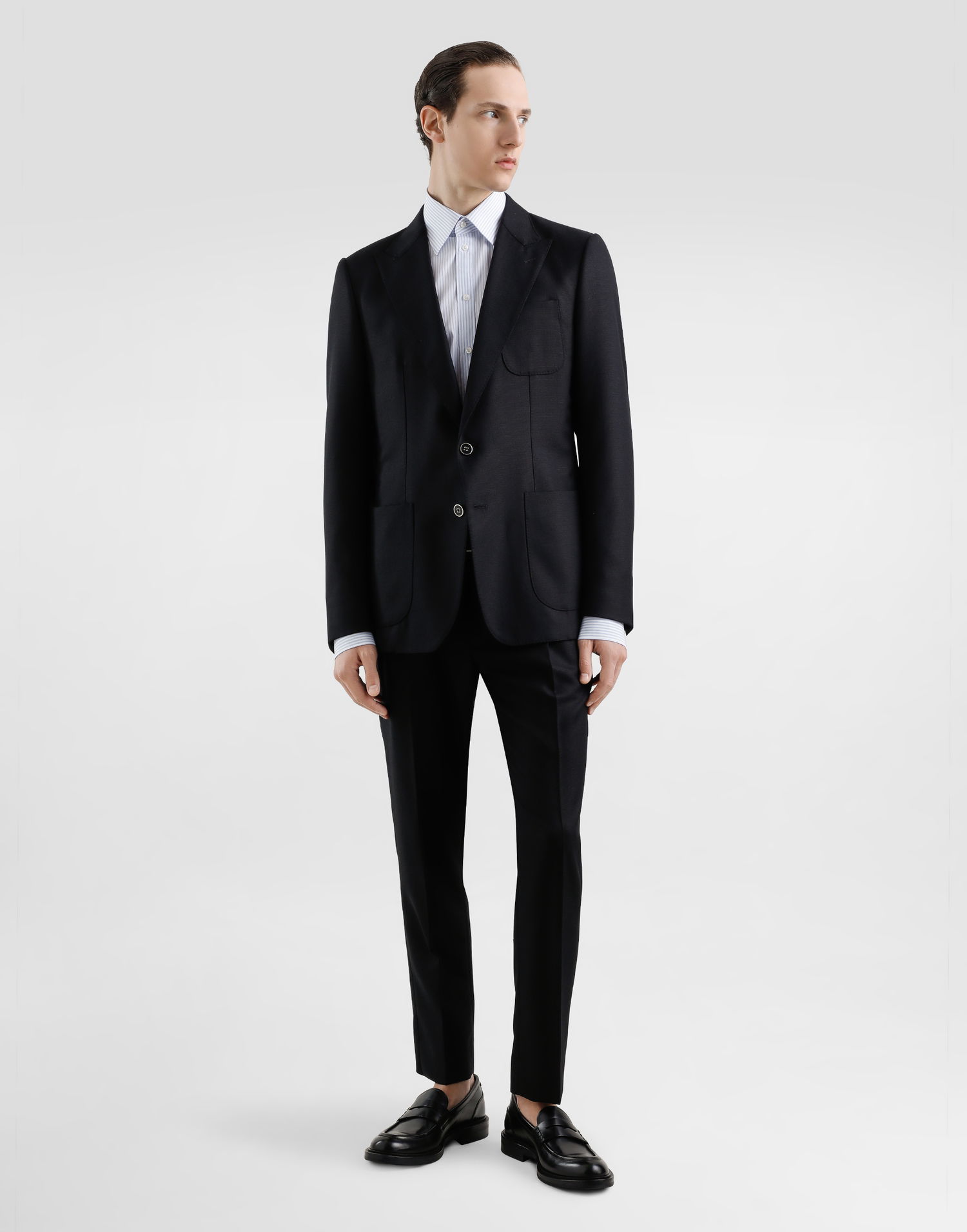 Bukser Dolce & Gabbana Dolce & Gabbana Double-Dart Wool Cropped Trousers Mørkeblå | GV4EETFM2GUN0000, 1
