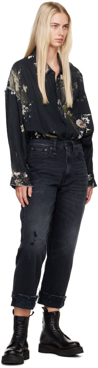 Jeans R13 R13 Mid-Rise Straight Boyfriend Jeans Sort | R13W5083-394A, 3