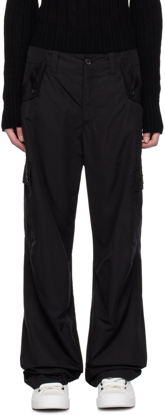 Cargo bukser Dolce & Gabbana Black Plaque Cargo Pants Sort | GV3OHTFU5PY