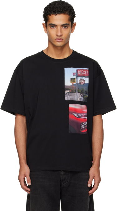 T-shirt Diesel T-shirt with Roadside Scene and Car Photo Patches Sort | A19467-0PLAT-9XX, 0