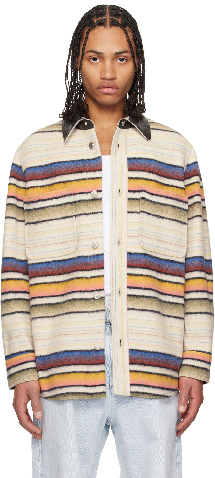 Skjorte ISABEL MARANT Isabel Marant Duncan Striped Overshirt Flerfarvet | 25PVE0502HA-C1D02H