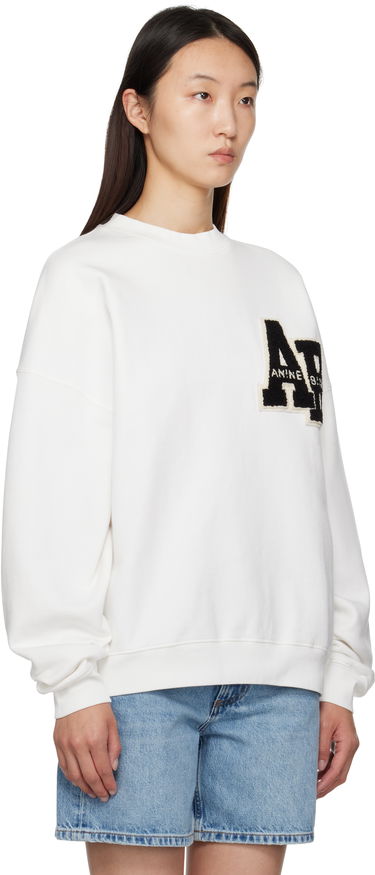 Sweatshirt Anine Bing Anine Bing Miles Oversized Letterman Sweatshirt Hvid | A-08-10074-OFW1, 4