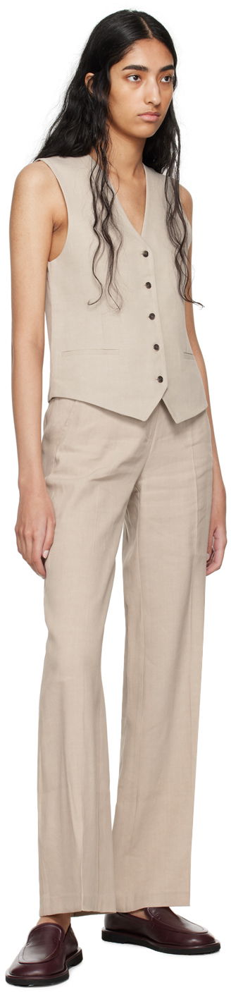 Bukser Anine Bing Kline Straight Leg Trousers Beige | A-03-3344-SDA26, 3