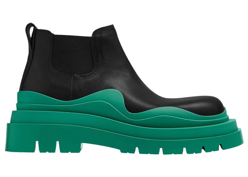 Sneakers og sko Bottega Veneta Tire Boot Mid Black Acid Turquoise Grøn | 630281VBS501489, 0