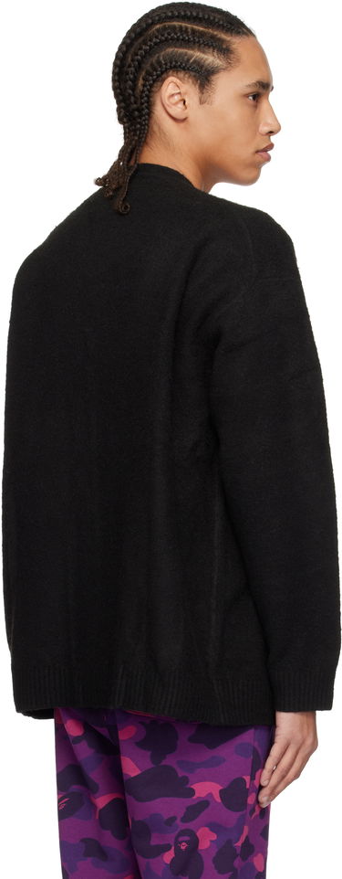 Sweater BAPE A Bathing Ape One Point Hairy Yarn Cardigan Sort | 001KNK801004M, 2