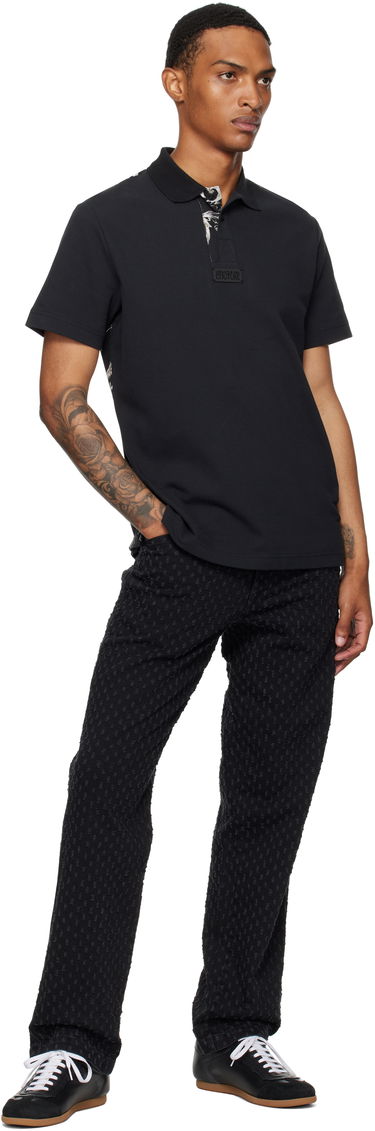Polo skjorte Versace Versace Jeans Couture Outline Barocco Polo Sort | E78GAG627_EJ0003, 3