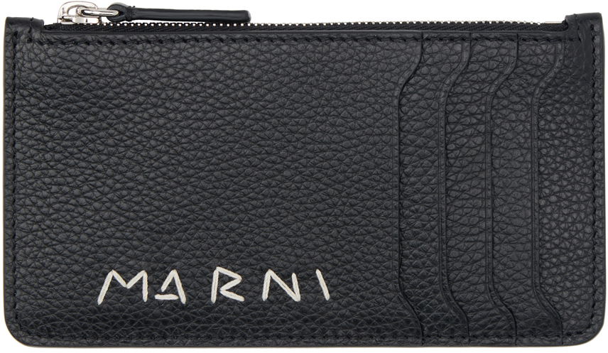 Tegnebog Marni Leather Card Holder Sort | PFMI0103U1 P6533, 0