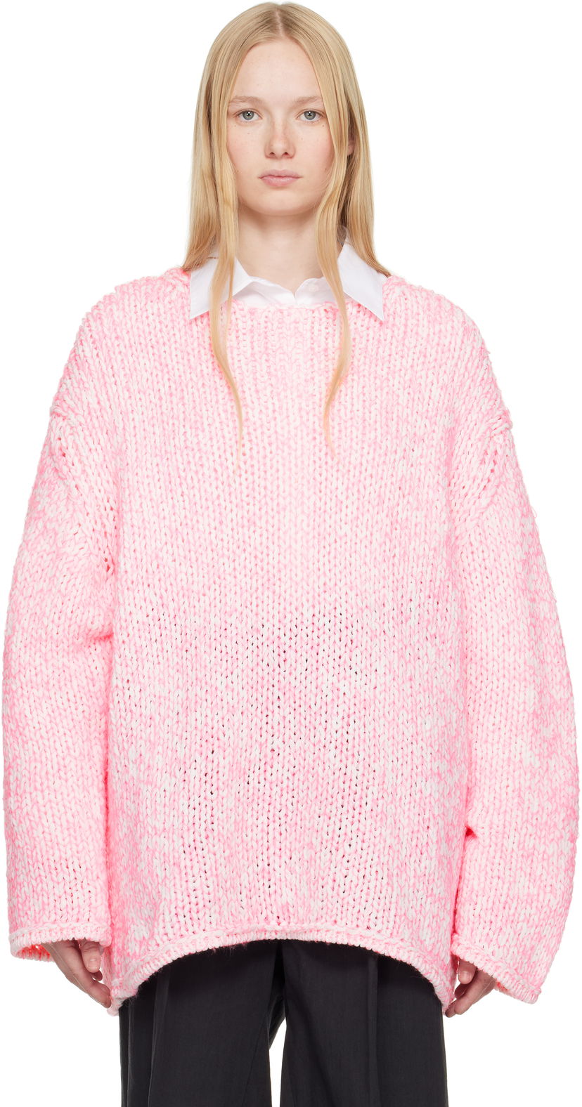Sweater Comme des Garçons Homme Plus Lily Yarn Sweater Lyserød | PO-N010-051