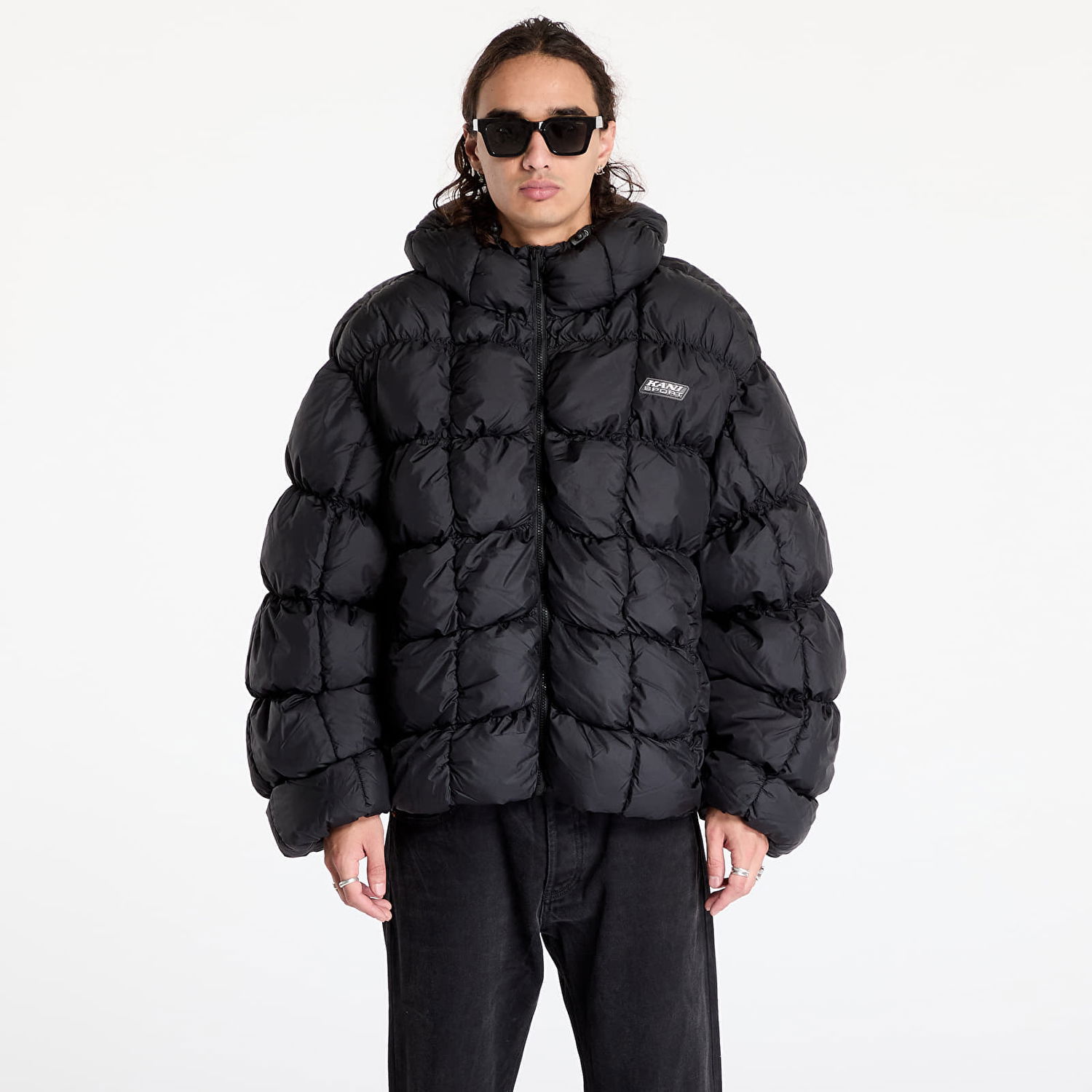 Puffer jakke Karl Kani Jacket Sport Patch Square Quilted Puffer Jacket Black XL Sort | 60760019, 0