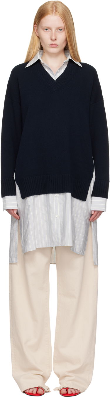 Sweater Stella McCartney Stella McCartney Crewneck Jumper Shirt Dress Mørkeblå | 6K10643S2583, 0
