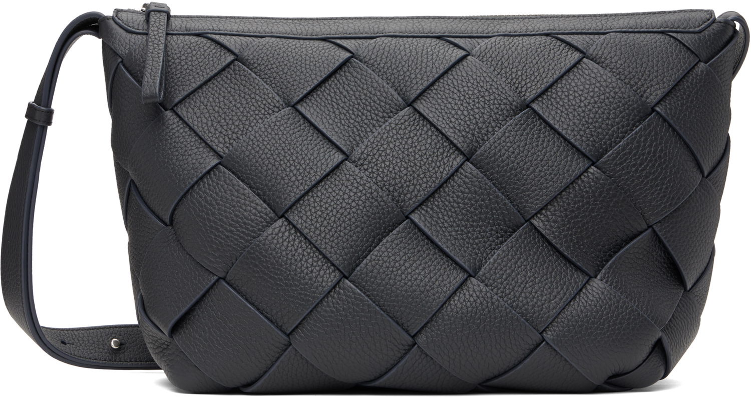 Skuldertaske Bottega Veneta Bottega Veneta Diago Medium Woven Leather Shoulder Bag Mørkeblå | 795125 V4FV1 4211, 0