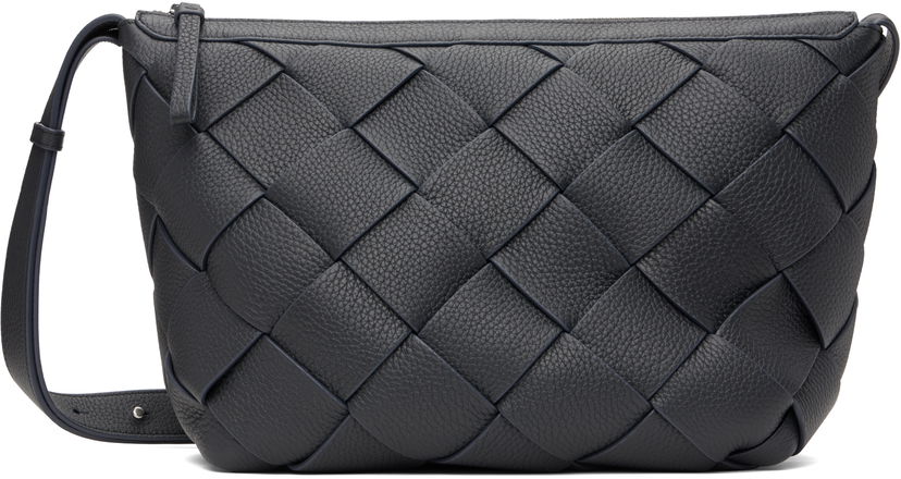 Skuldertaske Bottega Veneta Bottega Veneta Diago Medium Woven Leather Shoulder Bag Mørkeblå | 795125 V4FV1 4211