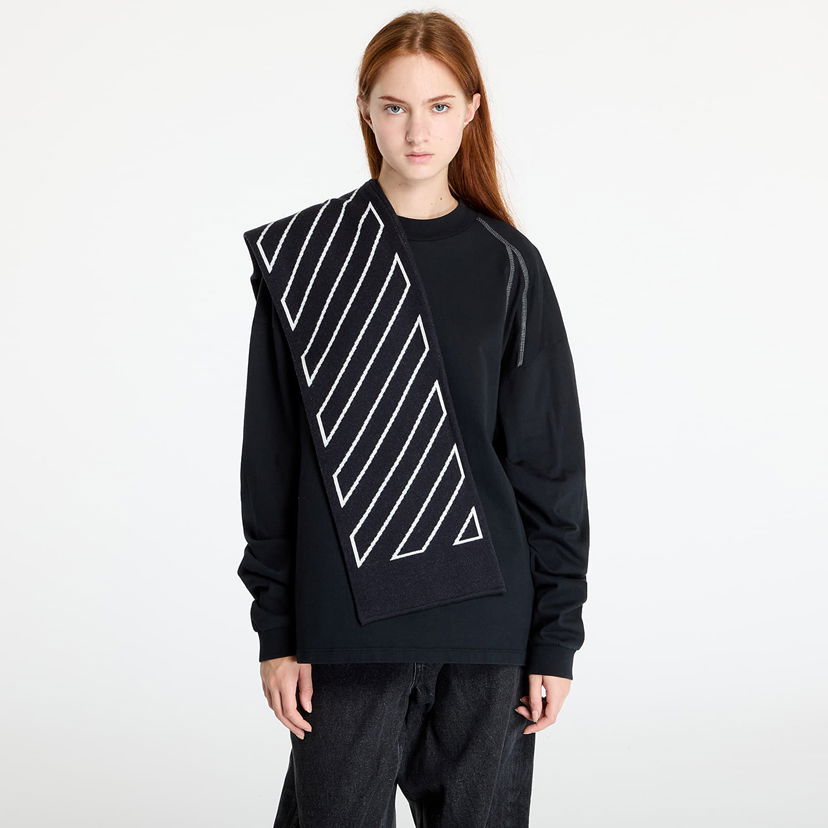 Tørklæde Off-White Off-White Kids Bookish Diag Scarf Sort | OBMA001F24KNI0011003