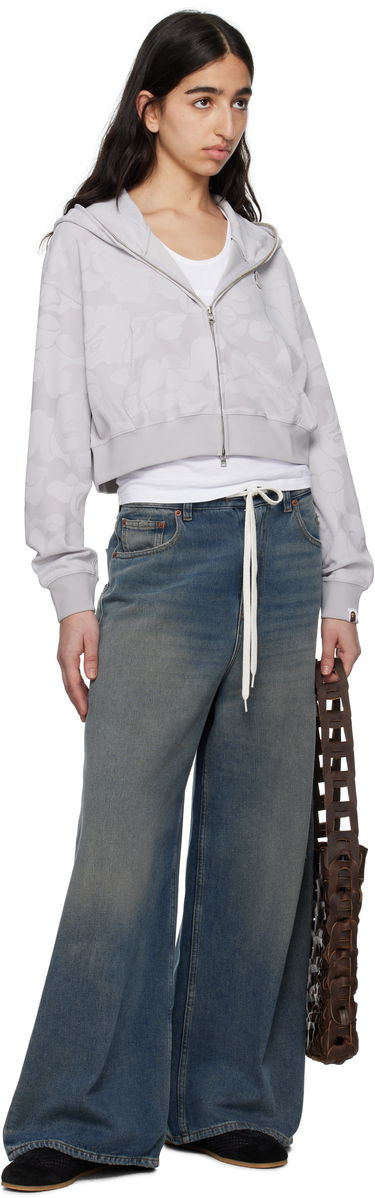 Sweatshirt BAPE BAPE Jacquard One Point Cropped Zip Hoodie Grå | 001ZPL302013L, 3