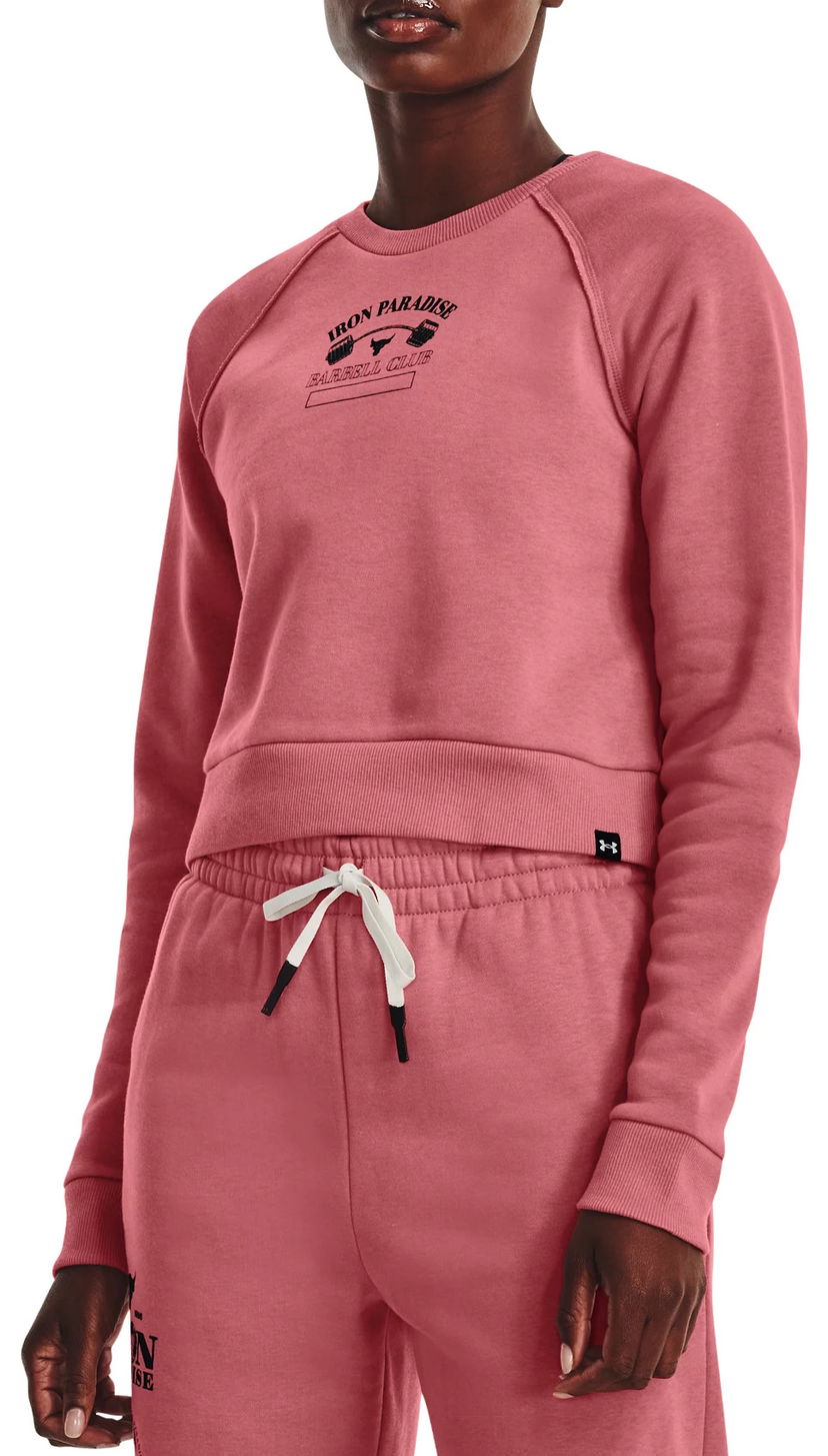 Sweatshirt Under Armour Project Rock Gym Fleece Cropped Sweatshirt Lyserød | 1373600-600