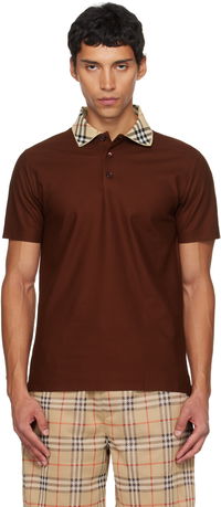 Burberry Check Collar Polo