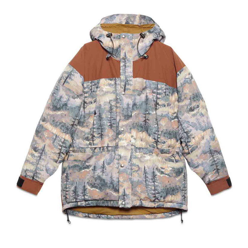 Puffer jakke Gucci The North Face x Padded Jacket Forest Print Grå | 670890 XAADF 3412