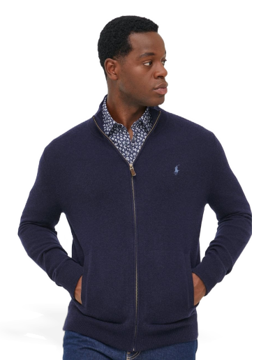 Sweatshirt Polo by Ralph Lauren Full-Zip Jumper Mørkeblå | 710876719001