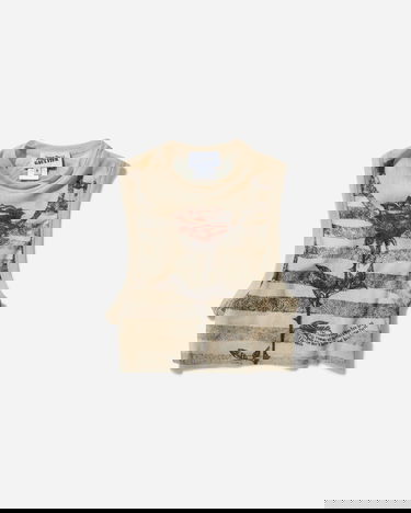 Crop top Jean Paul Gaultier Jean Paul Gaultier 'The Tattoo Marinière' Striped Rose Print Sleeveless Crop Top Beige | 25/34-F-TO275-T585-030030, 4