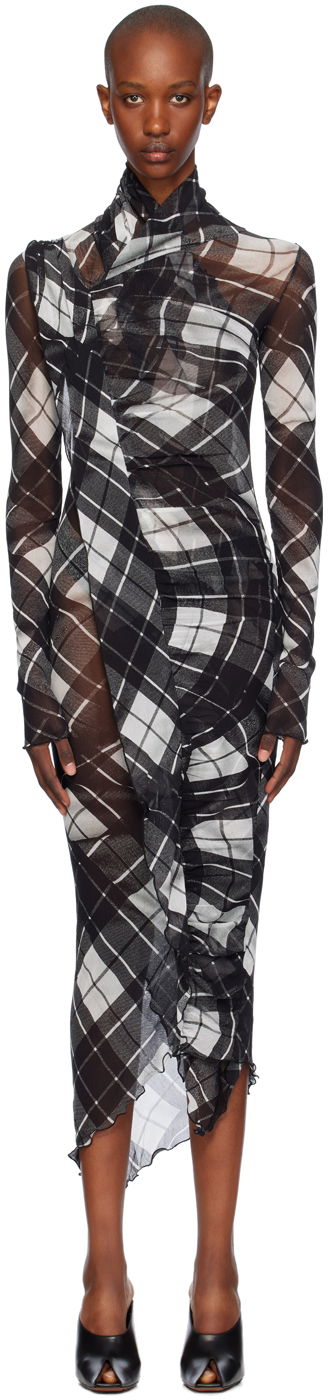 Kjole Jean Paul Gaultier Jean Paul Gaultier Distorted Tartan Midi Dress Flerfarvet | 24/31-F-RO297-T573-000201, 0