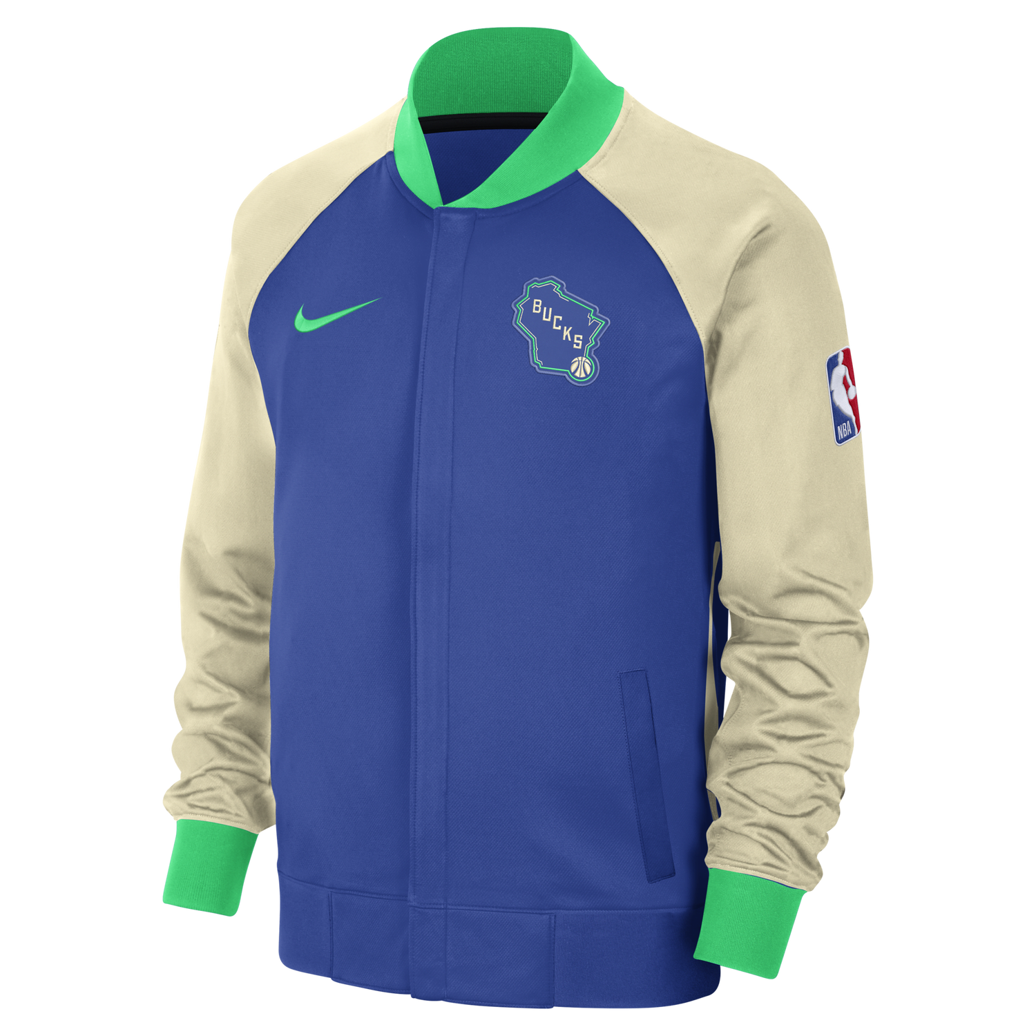 Jakke Nike Dri-FIT Milwaukee Bucks Showtime City Edition Mørkeblå | FB3503-480, 0