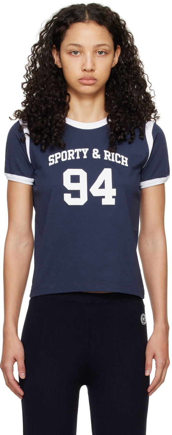 T-shirt Sporty & Rich SR '94' Sports T-Shirt Mørkeblå | TSAW2396NA