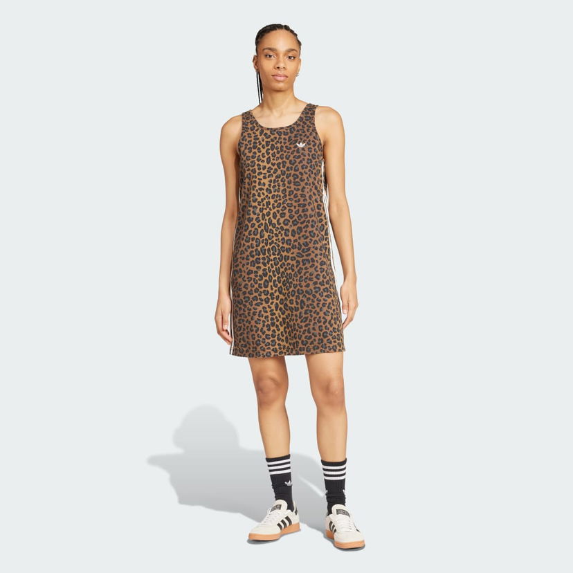 Kjole adidas Originals Originals Leopard Print Tank Dress Brun | KA2677