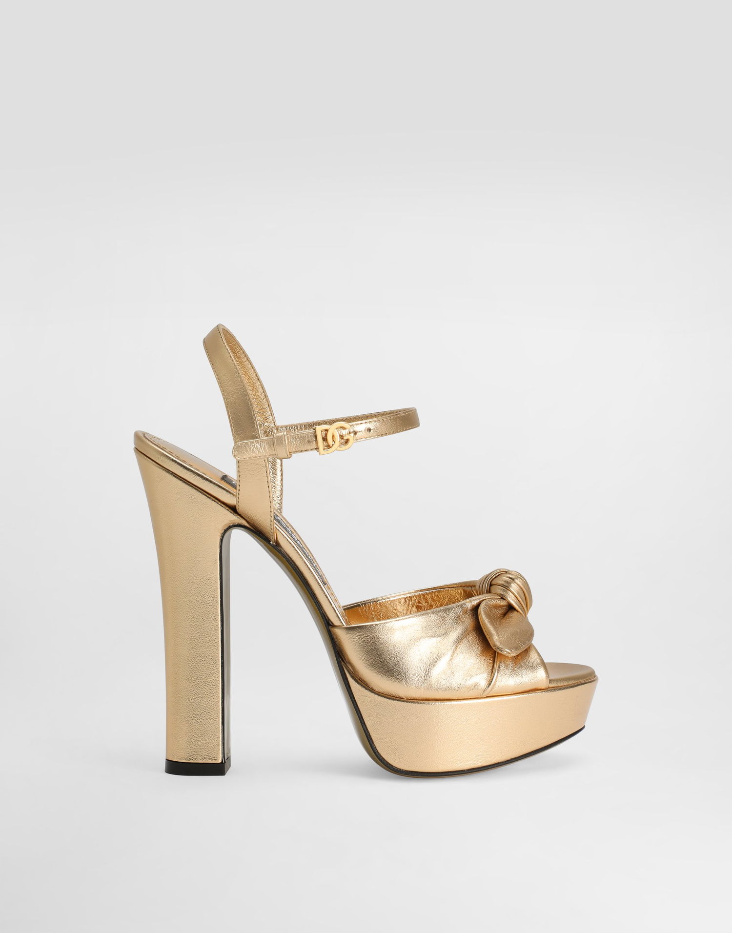 Sneakers og sko Dolce & Gabbana Dolce & Gabbana Nappa Leather Platform Sandals Metalisk | CR1751A10168H945, 0