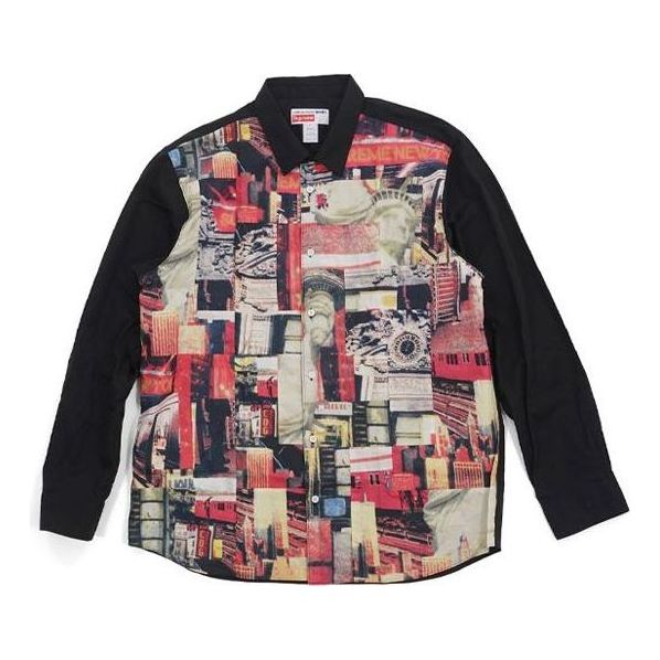 Skjorte Supreme Patchwork Button-Up Shirt by Comme des Garcons Flerfarvet | SUP-FW18-408