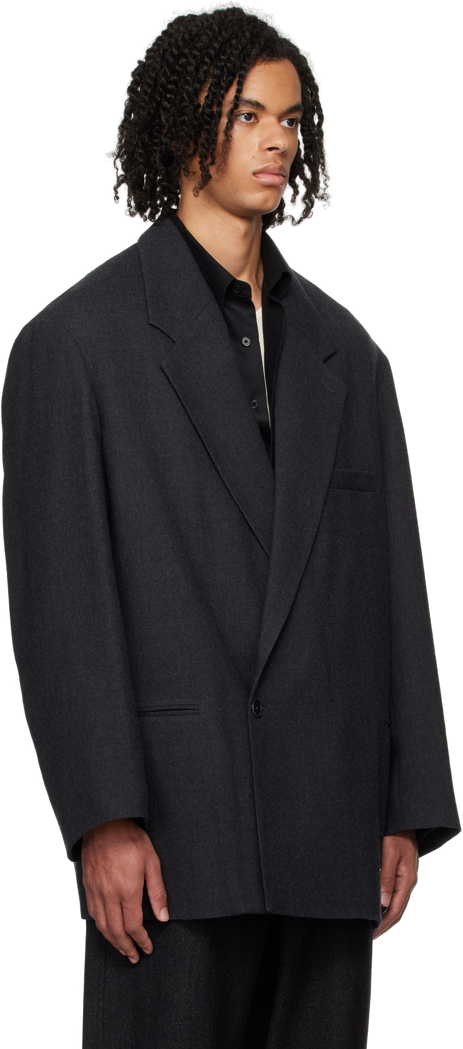 Frakker LEMAIRE Short Maxi Double Breasted Coat Sort | CO1069 LF1302, 1