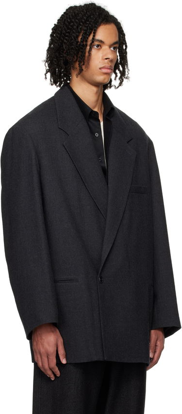 Frakker LEMAIRE Short Maxi Double Breasted Coat Sort | CO1069 LF1302, 1