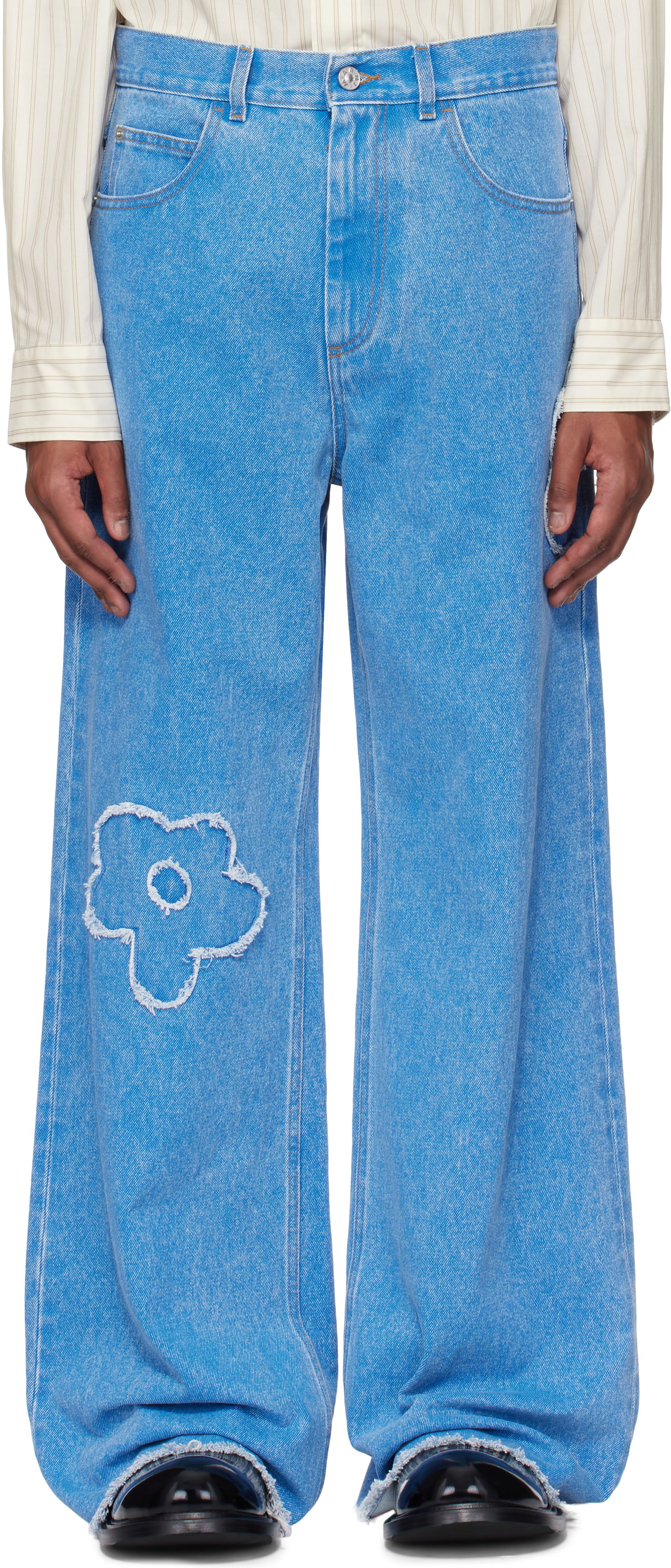 Jeans Marni Marni Patch Mid Rise Jeans Blå | PUJU0019Q2 USCX34, 0