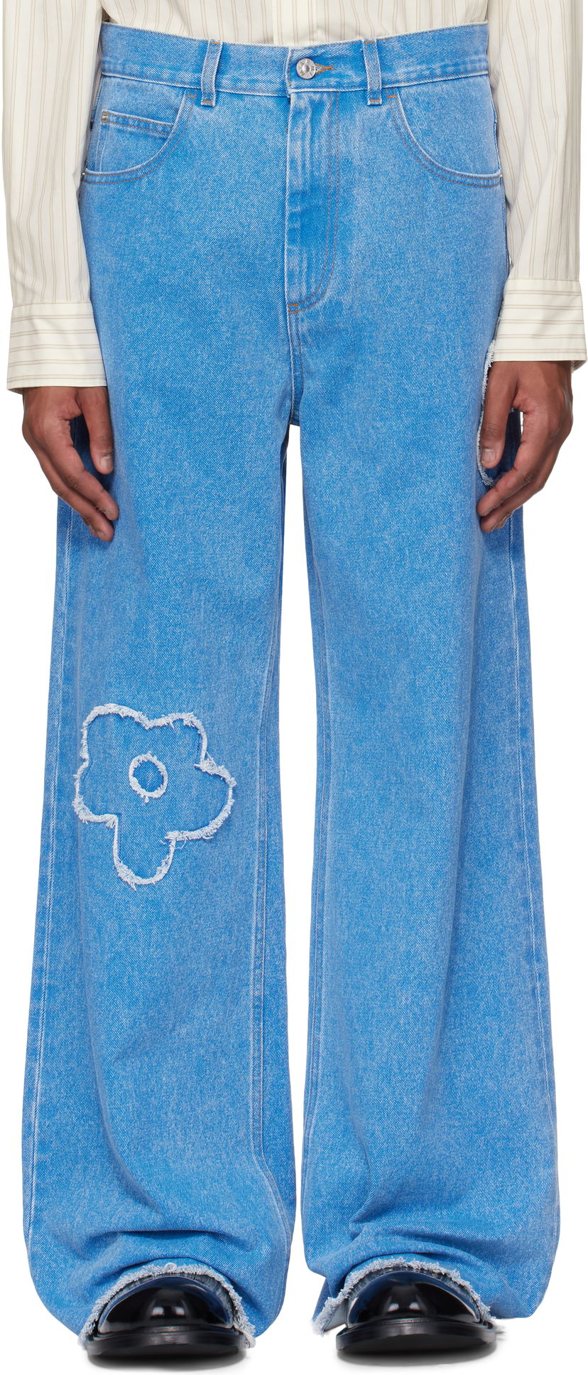 Jeans Marni Marni Patch Mid Rise Jeans Blå | PUJU0019Q2 USCX34