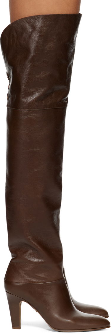 Sokker CHLOÉ Chloé Eve Thigh-High Leather Boots Brun | CHC24W03POO, 0