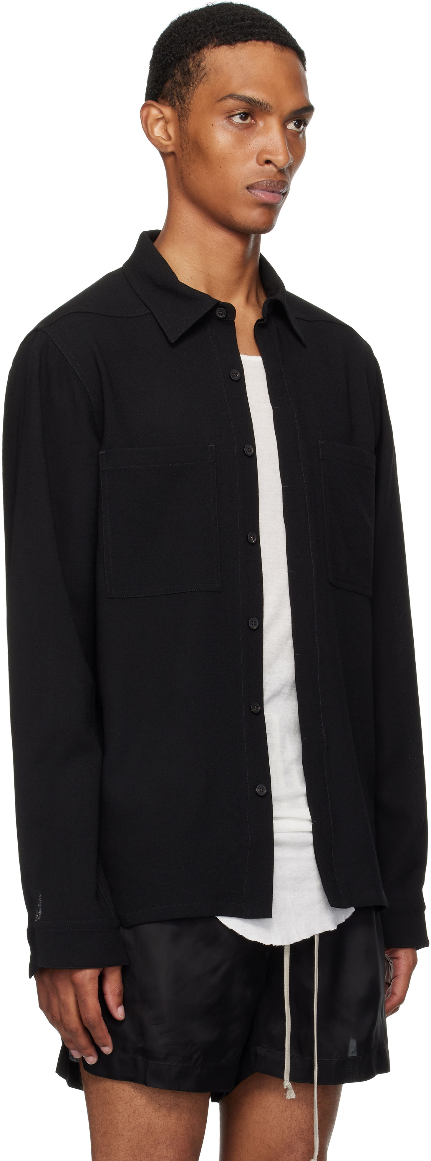 Skjorte Rick Owens Rick Owens Concordians Work Shirt Sort | RU02E1292 WA, 1