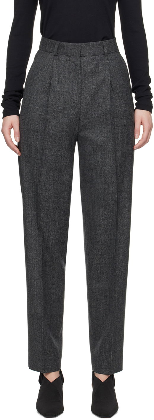 Bukser TOTEME TOTEME Single-Pleat Trousers Grå | 242-WRB1625-FB0110