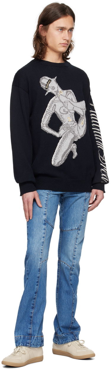 Sweater Stella McCartney Stella McCartney Embroidered Figure Sweater Mørkeblå | 6K07453S2477, 3