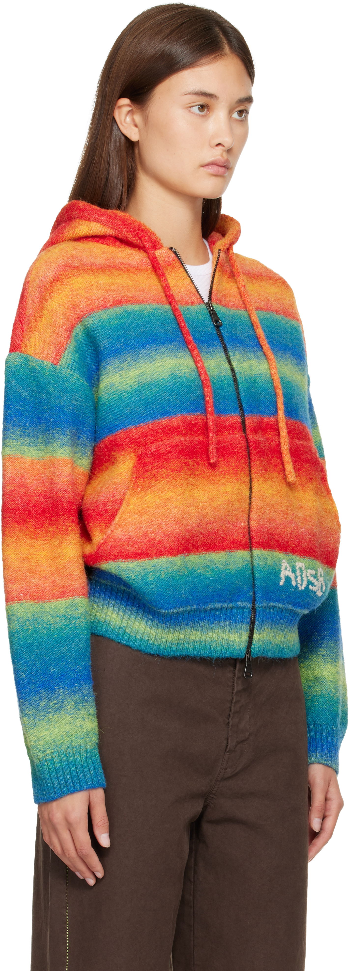 Sweatshirt Andersson Bell Full-Zip Striped Knit Hoodie with ADSB Embroidery Flerfarvet | atb1390u, 1