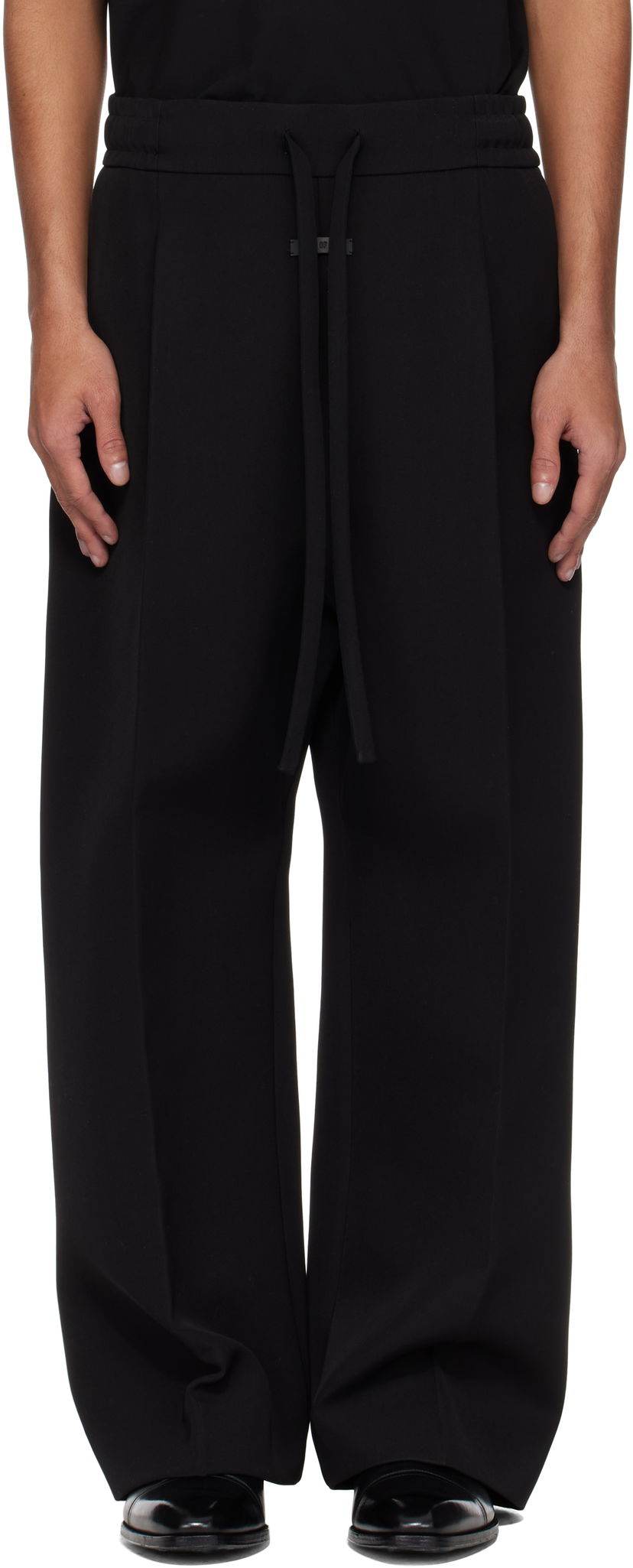 Bukser Fear of God Fear of God Drawstring Wide Leg Trousers Sort | FGE240-407WCT