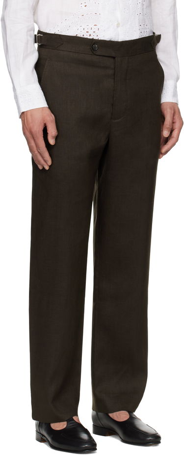 Bukser Bode Bode Lightweight Linen Side-Buckle Trousers Brun | MRS25BT072, 1