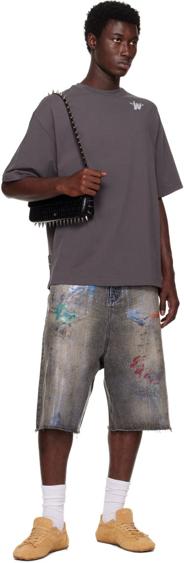 Shorts We11done We11done Painted Denim Shorts Grå | WD-DP2-25-332-M-BK, 3