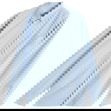 Skjorte Universal Works Universal Works Vila Stripes Patched Shirt, Size Large Blå | P32055-BLU, 0