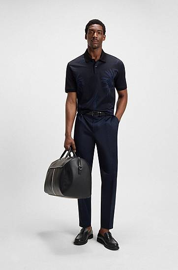Polo skjorte BOSS Floral Jacquard Polo Shirt Mørkeblå | 50536756, 1