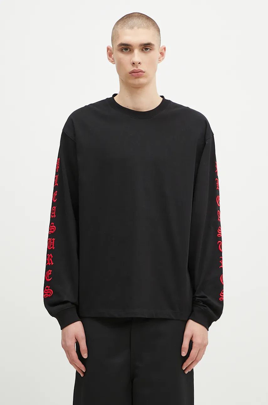 T-shirt Pleasures T-Shirt Heavyweight Long Sleeve Sort | P24F045, 0