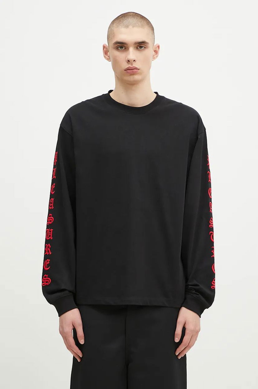 T-shirt Pleasures T-Shirt Heavyweight Long Sleeve Sort | P24F045