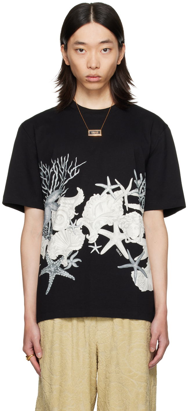 T-shirt Versace Black Barocco Sea T-Shirt Sort | 1013302_1A11409